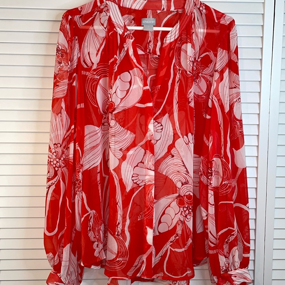 Cinch Red Floral Women's Top